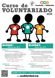 Cartel con horarios de los Cursos de Voluntariado en 2015