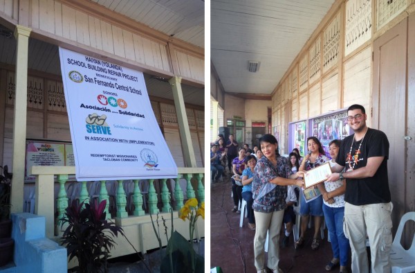 Ceremonia de agradecimiento en la Escuela San Feranndo de Tacloban. Foto: Alfonso Lora.